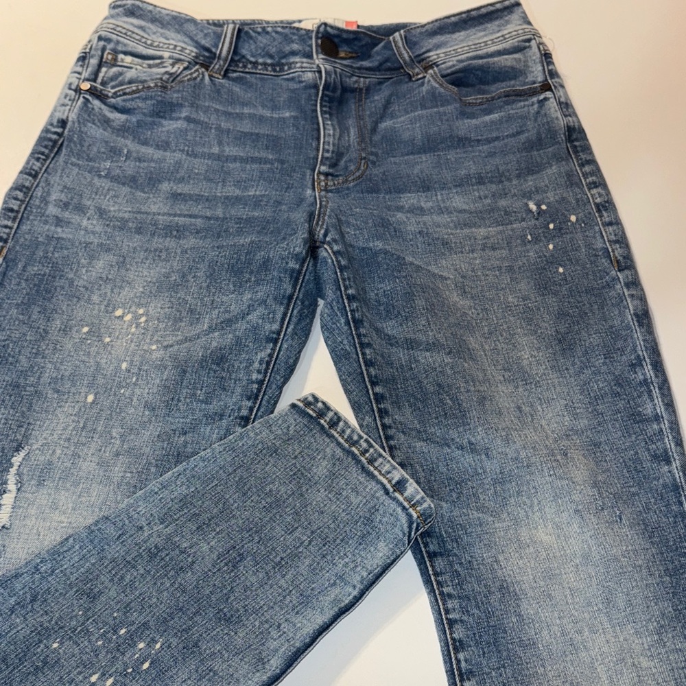 CAbi Medium Wash Denim Cinch Skinny Jeans size 12
